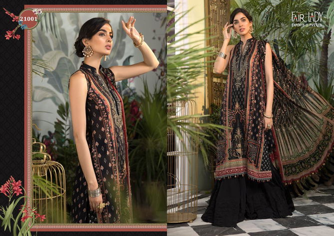 Fair Lady Maria B M Print Exclusive Heavy Pure Jam Satin Digital Print Heavy Embroidery Semi Stitch Patches On Top Pakistani Salwar Suits Collection